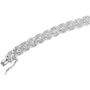 Sterling Silver Cubic Zirconia Line Bracelet