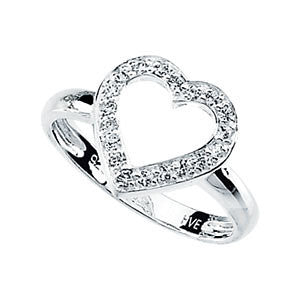 Sterling Silver Heart Ring, Size 6