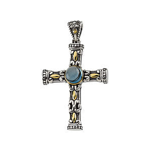 Sterling Silver & 14k Yellow Gold Two-Tone Cross Pendant