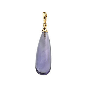 14k Yellow Gold Briolette Cabochon Pendant