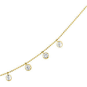 14k Yellow Gold Bezel Set Necklace