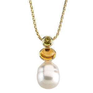 14k White Gold Accented Pendant for Pearl