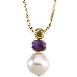14k White Gold Accented Pendant for Pearl