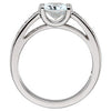 14k White Gold Aquamarine & 1/10 CTW Diamond Ring , Size 7