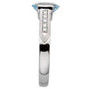 14k White Gold Aquamarine & 1/10 CTW Diamond Ring , Size 7