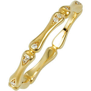14k Yellow Gold .06 CTW Diamond Ring, Size 7