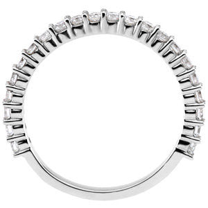 14k White Gold 1/2 CTW Diamond Band, Size 7