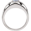 14k White Gold Tanzanite & 1/8 CTW Diamond Ring, Size 7