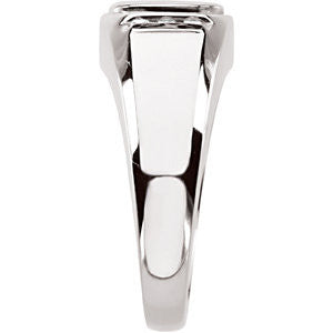 14k White Gold Tanzanite & 1/8 CTW Diamond Ring, Size 7