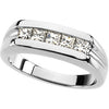 Platinum Men's Five-Stone Ring, Size 10