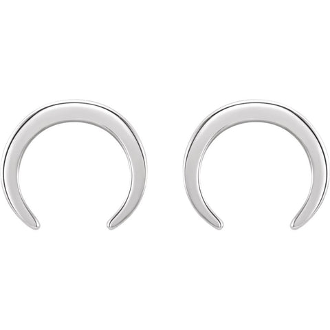 Sterling Silver Crescent Earrings