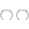 14k White Gold Crescent Earrings