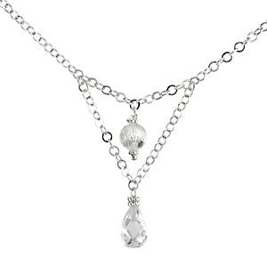 Sterling Silver Cubic Zirconia 16" Necklace