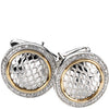 Sterling Silver & 14k Yellow Gold 1/2 CTW Diamond Cuff Links