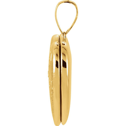 14k Yellow Gold .01 CTW Diamond Floral-Inspired Heart Locket