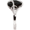 14k White Gold Onyx & 1/5 CTW Diamond Ring Size 7