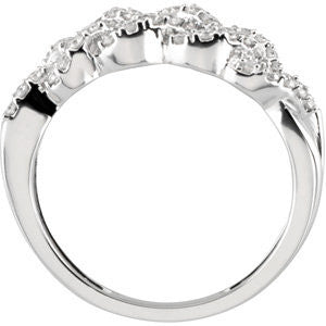 14k White Gold 1/2 CTW Diamond Anniversary Band, Size 7