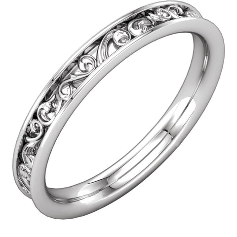 14k White Gold Sculptural-Inspired Band , Size 7