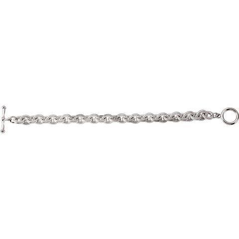 Sterling Silver 10 mm Fancy Curb Link Bracelet