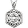 14k Yellow Gold .03 CT Diamond Filigree Pendant
