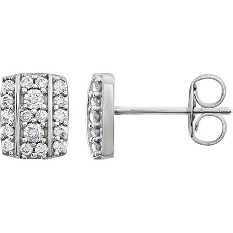 14k White Gold 1/3 CTW Diamond Earrings