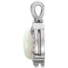 14k White Gold Opal & 1/10 CTW Diamond Pendant