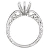 14k White Gold 5.8mm Round Engagement Ring Mounting Size 6