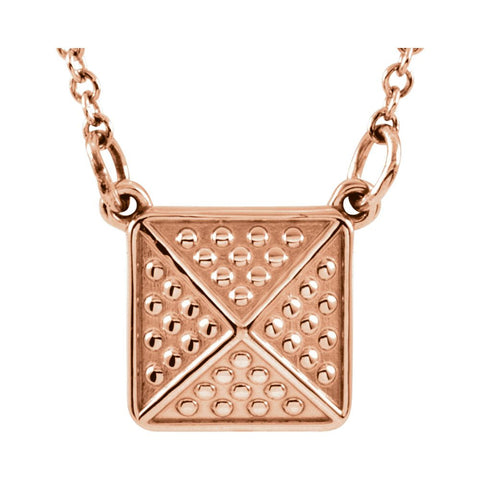 14k Rose Gold Granulated Design 18" Necklace