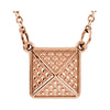 Granulated Design 18-Inch Necklace in 14K Rose Gold