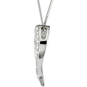 14k White Gold 1/4 CTW Diamond Heart 18" Necklace