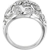 Sterling Silver CTW 1/6 Diamond Filigree Scroll Ring , Size 7