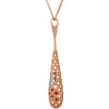 14k Rose Gold 1/3 CTW Diamond Pierced Style 18" Necklace