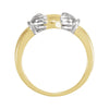 14K Yellow & White Ladies Claddagh Ring, Size 7