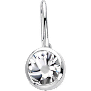 Sterling Silver April Birthstone 12.5x5.75mm Hook Charm/Pendant