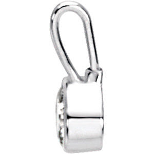 Sterling Silver April Birthstone 12.5x5.75mm Hook Charm/Pendant