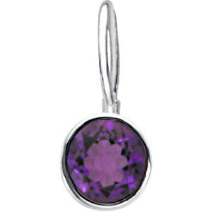 Sterling Silver February Birthstone 12.5x5.75mm Hook Charm/Pendant