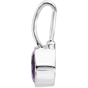 Sterling Silver February Birthstone 12.5x5.75mm Hook Charm/Pendant