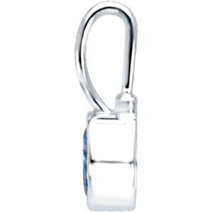 Sterling Silver March Birthstone 12.5x5.75mm Hook Charm/Pendant