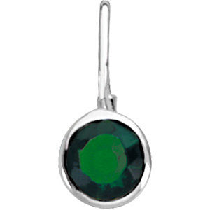 Sterling Silver May Birthstone 12.5x5.75mm Hook Charm/Pendant