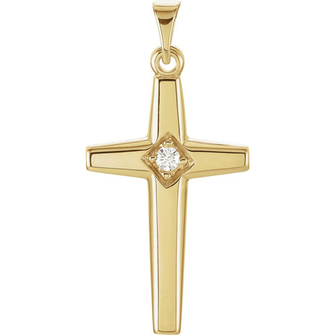 14k Yellow Gold Cross Pendant