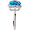14k White Gold Swiss Blue Topaz & 1/4 CTW Diamond Ring, Size 7