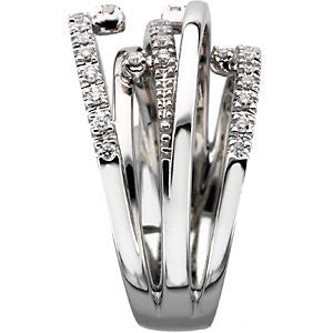 14k White Gold 1/3 CTW Diamond Right Hand Ring, Size 7