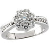 1 1/8 CTW Diamond Cluster Ring in 14K White Gold (Size 6)