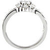 14k White Gold Cluster-Style Ring, Size 7
