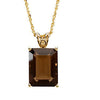 16X12 MM, 18 inch Genuine Smoky Quartz Necklace in 14K Yellow Gold