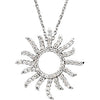 3/8 CTTW Diamond Sun Necklace in 14k White Gold ( 16 Inch )