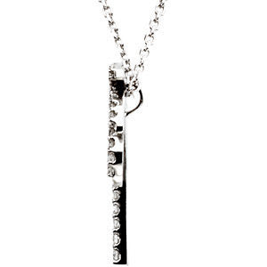 14k White Gold 1/3 CTW Diamond Palm Tree 16" Necklace