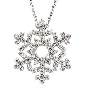 14k White Gold Snowflake Necklace