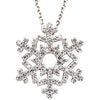 3/8 CTW Diamond Snowflake Necklace (16-Inch) in 14K White Gold