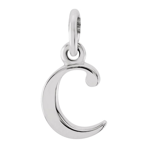 14k White Gold "c" Lowercase Initial Pendant